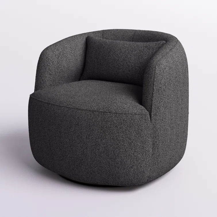 Carrena 34" Wide Boucle Upholstered Swivel Armchair | Wayfair North America