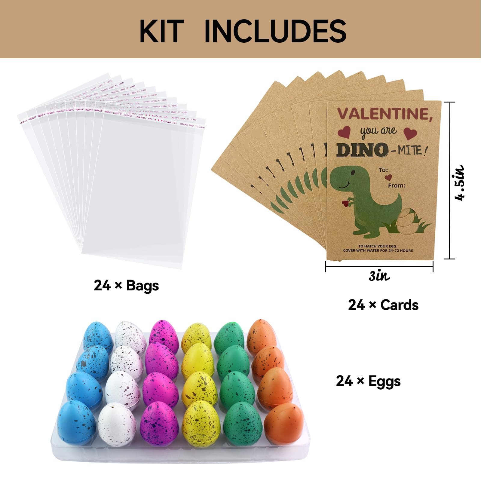 Valentines Day Gifts for Kids - 24 Pack Dinosaur Egg Hatching Card Bulk - Funny Dino Valentine Ex... | Amazon (US)