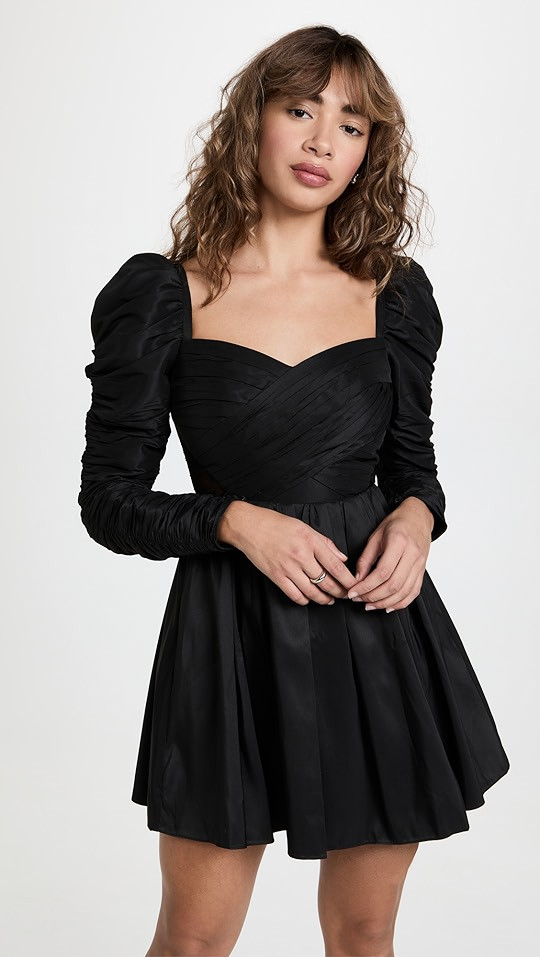 Black Taffeta Mini Dress | Shopbop