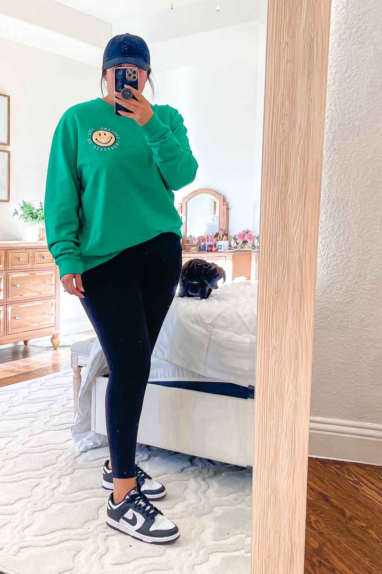 Loving my new kelclight x skull house designs sweatshirt : ) old navy leggings are on sale! 
Sweatshirt, leggings, ball cap and sneakers 
Dunk lows 

#LTKsalealert #LTKSeasonal #LTKshoecrush