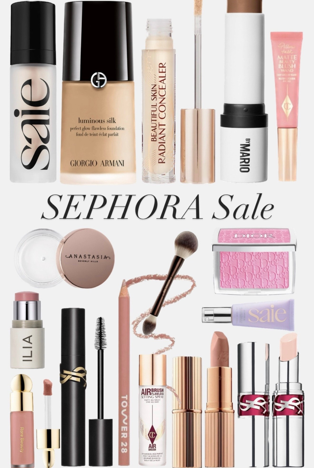 Sephora Sale makeup must-haves 💕 viral beauty favorites for a flawless glow | Armani, Charlotte Tilbury, Dior

ephora Sale, makeup must haves, viral makeup, beauty favorites, flawless skin, glow makeup, foundation favorites, concealer, setting spray, blush, bronzer, highlighter, lipstick, lip gloss, Armani Beauty, Charlotte Tilbury, Dior Beauty, Rare Beauty, Makeup by Mario, Saie Beauty, Tower 28, Ilia Beauty, Anastasia Beverly Hills, best makeup products, Sephora bestsellers, clean beauty, dewy makeup look, everyday makeup, trending makeup

#LTKFindsUnder50 #LTKBeauty #LTKSaleAlert