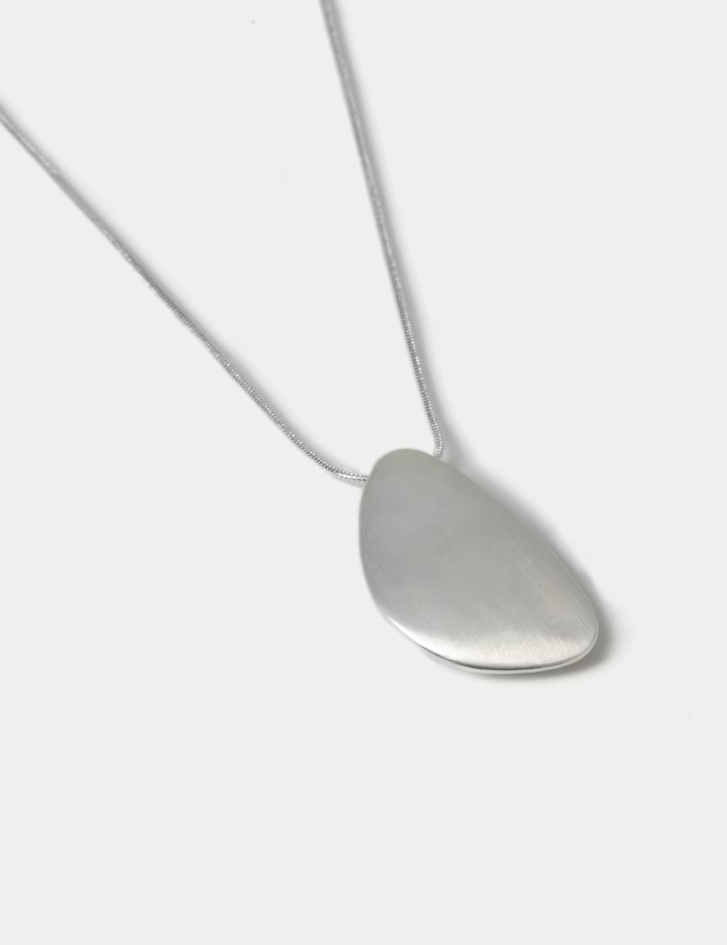 Silver Tone Brushed Oval Pendant | Marks & Spencer (UK)