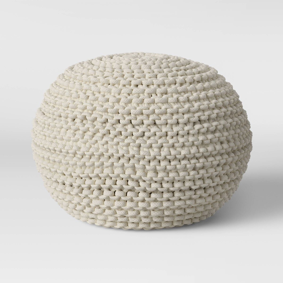 Cloverly Chunky Knit Pouf Cream - Threshold™ | Target