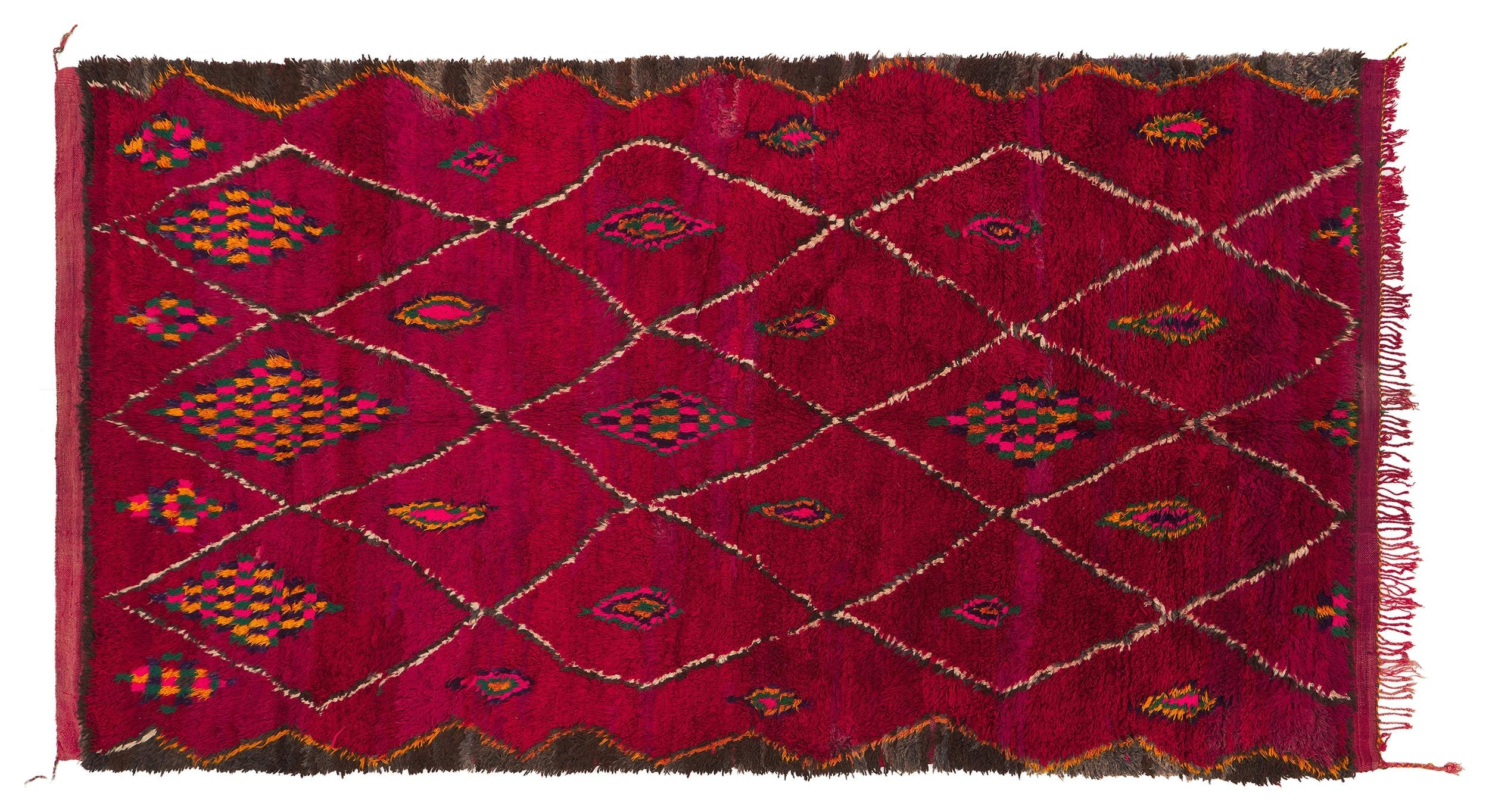 6'11" x 12'11" Vintage Moroccan Rug, Red - Ewo | Revival Rugs Inc