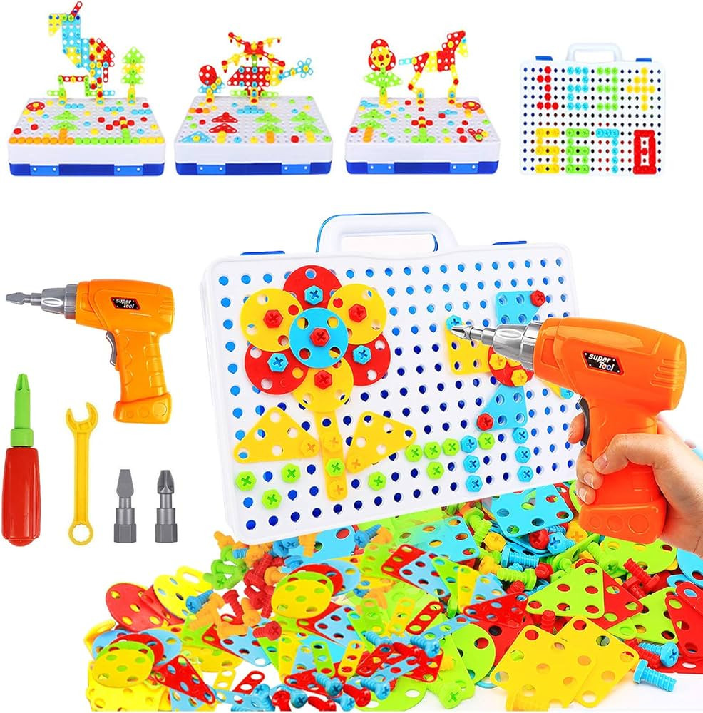 STEM Toys for 3 4 5 6 year old,Design and Drill Toy for Kid,Construction Games with Toy Drill,Cre... | Amazon (US)