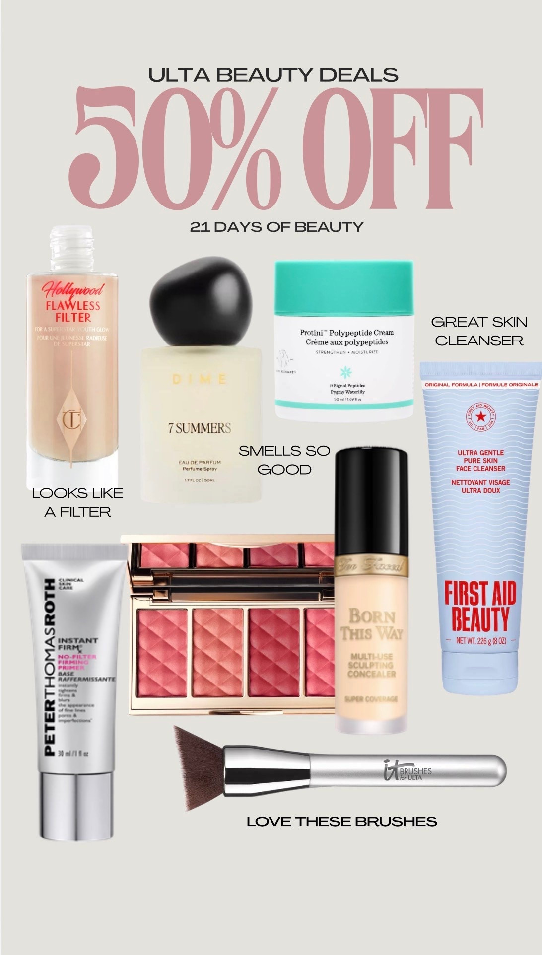 Ulta 50% off beauty deals

#LTKSaleAlert #LTKBeauty