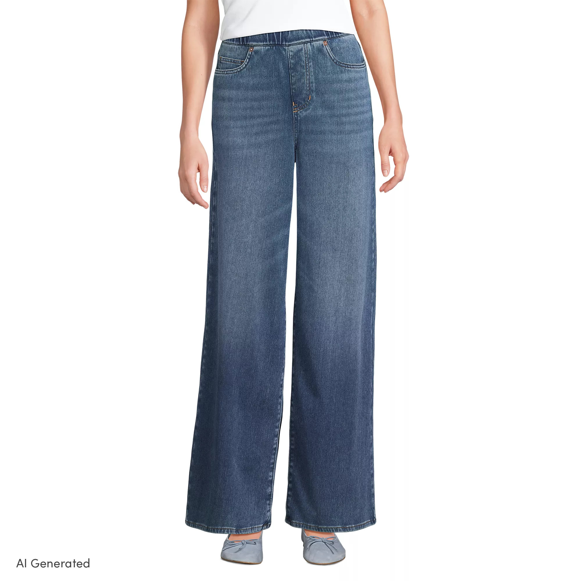 Women's Starfish Denim High Rise Wide Leg Jeans | Lands' End (US)
