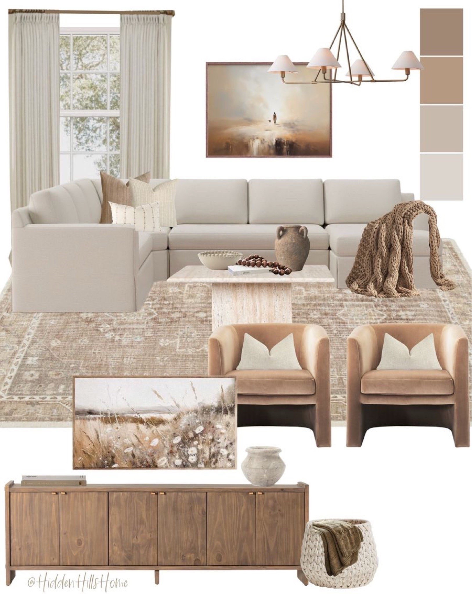Living room mood board, living room sectional sofa, home decor, living room design, accent chairs, family room #livingroom

#LTKHome #LTKSaleAlert