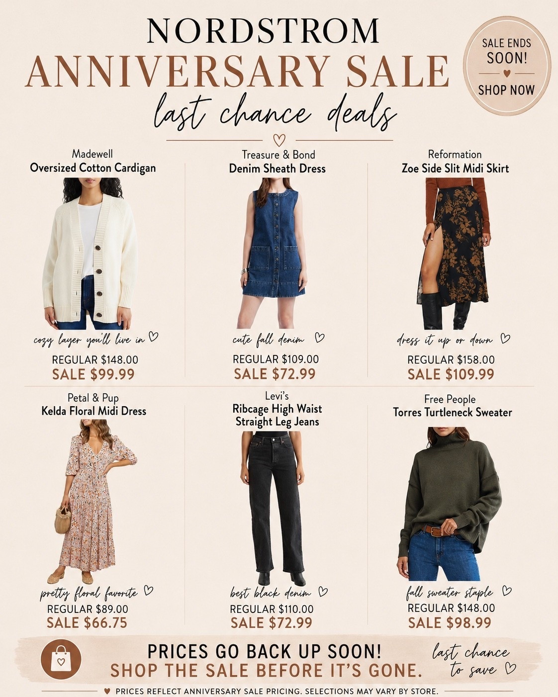 The Nordstrom Anniversary sale ends soon! Shop these fashion deals before it ends! 👀✨

#LTKootd #LTKdayinmylife #LTKSaleAlert