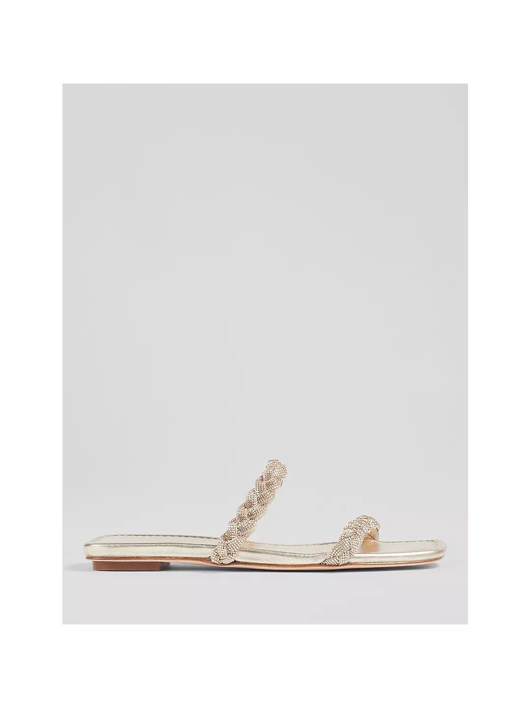 L.K.Bennett Ria Embellished Flat Sandals, Gold | John Lewis (UK)