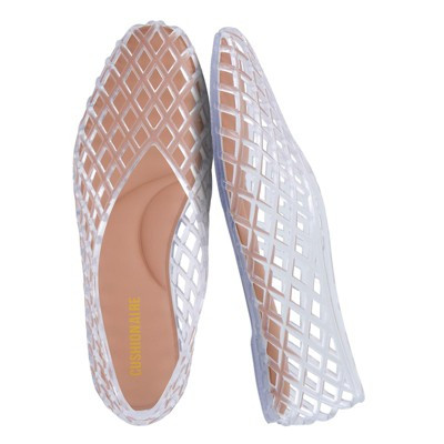 CUSHIONAIRE Siesta Modern Lattice Ballet Flats for Women, Comfortable Slip On Pointed Toe Womens Jelly Shoes, CLEAR 8 | Target