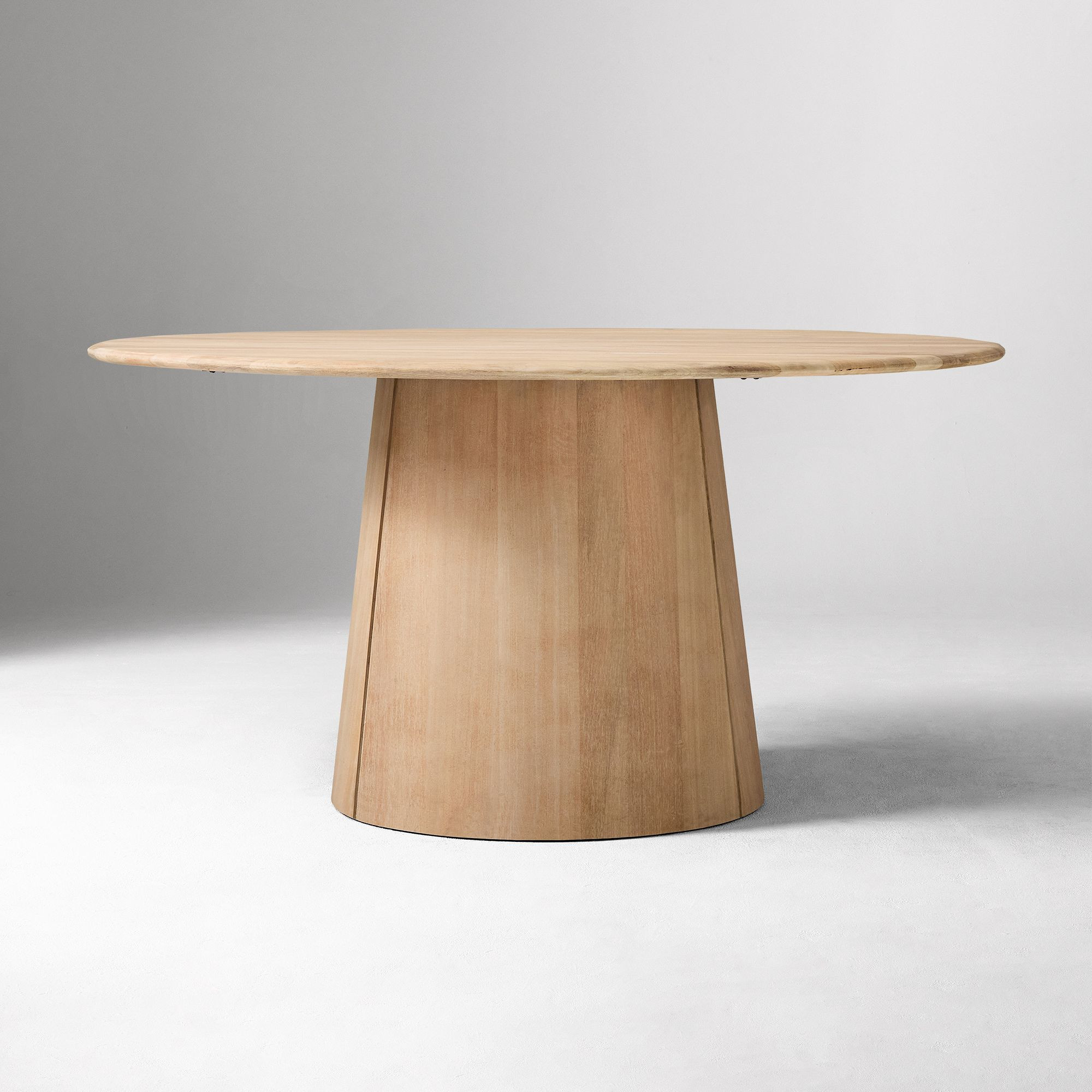 Anton Solid Wood 60"" Round Dining Table, Cerused White | West Elm (US)