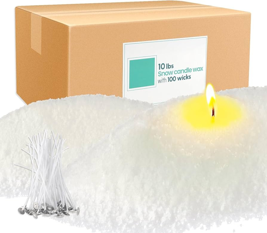 10 lb Pearl Wax Sand DIY Set with 100 Wicks, Reusable, Continuous Burning, Unscented Candle Powde... | Amazon (US)