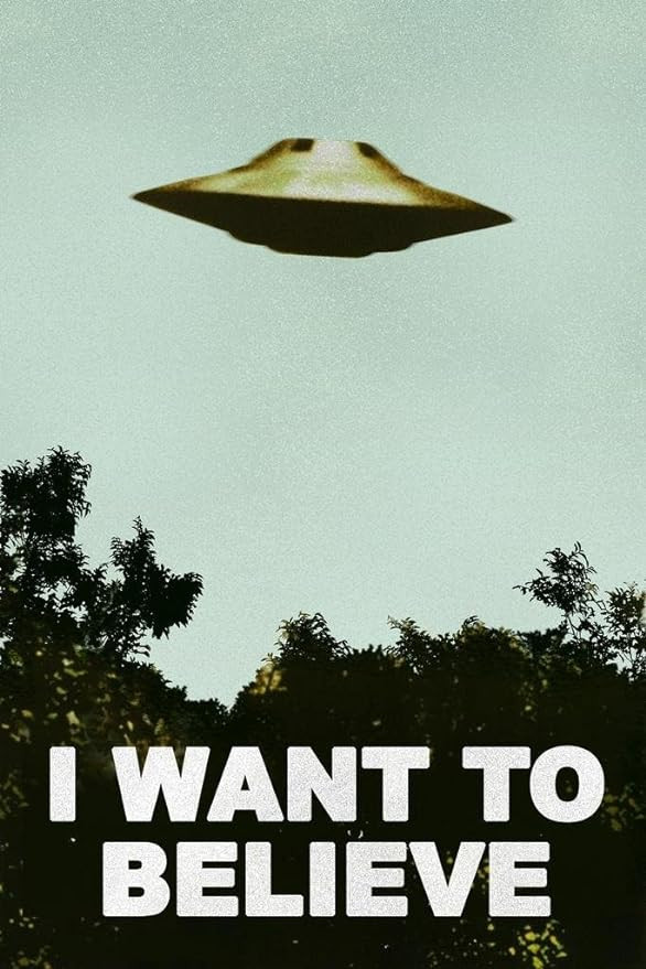 I Want To Believe Poster UFO Artwork Alien TV Retro 90s Poster Wall Decor Movie Poster The Truth ... | Amazon (US)