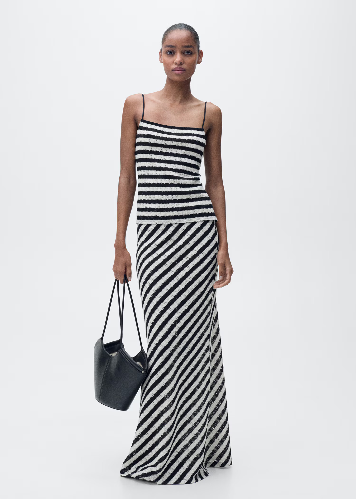 Striped knitted fitted top - Women | MANGO USA | Mango (US/MX/AU)