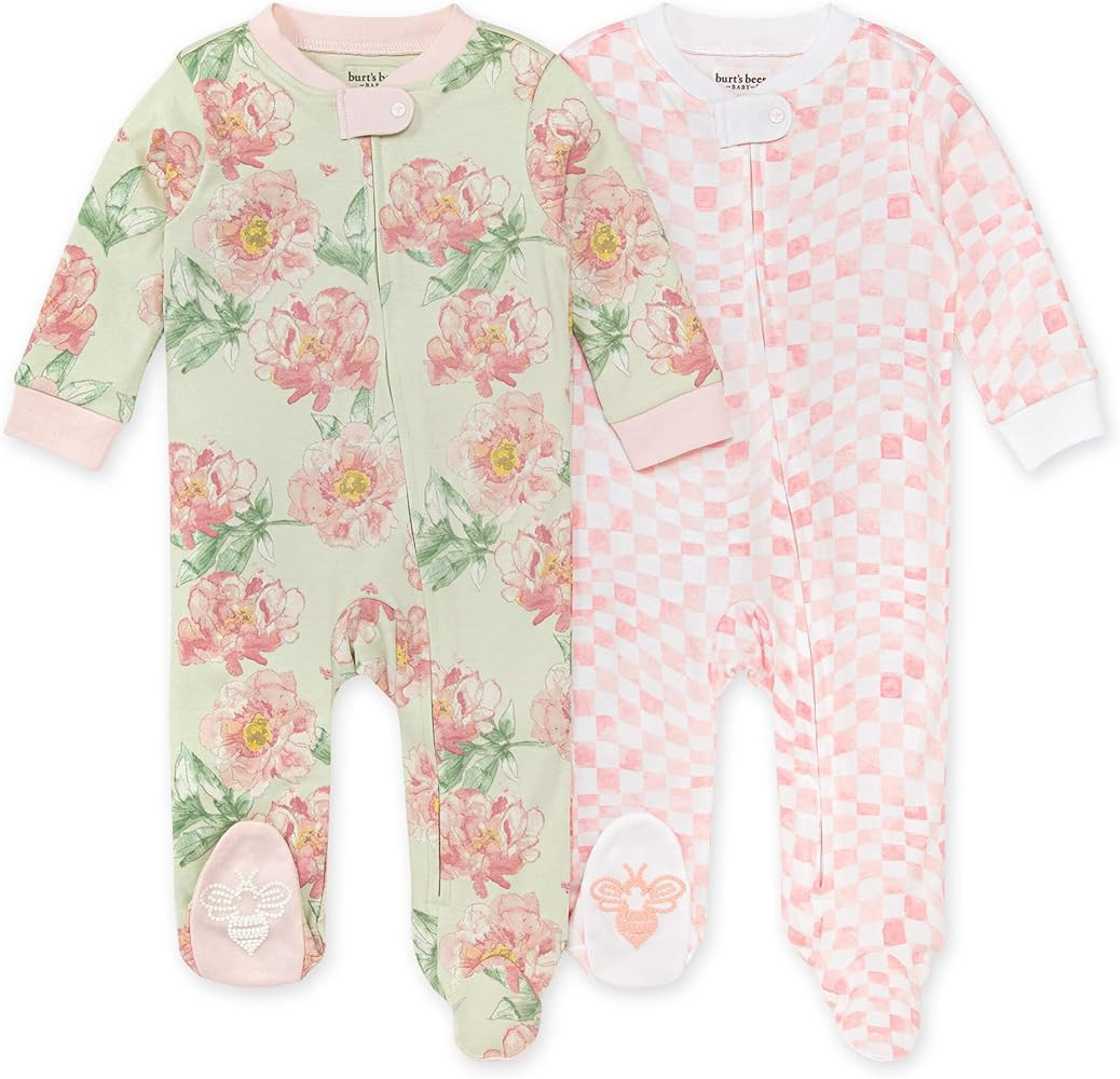 Burt's Bees Baby Baby Girls' Sleep and Play Pajamas, 100% Organic Cotton One-Piece Romper Jumpsui... | Amazon (US)
