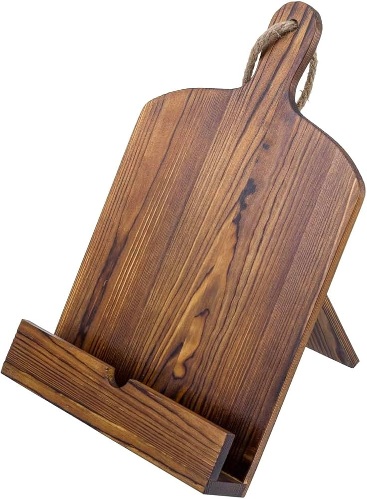 MyGift Cookbook Stand Recipe Book Holder with Brown Wood Cutting Board Design, Cookbook Holder fo... | Amazon (US)