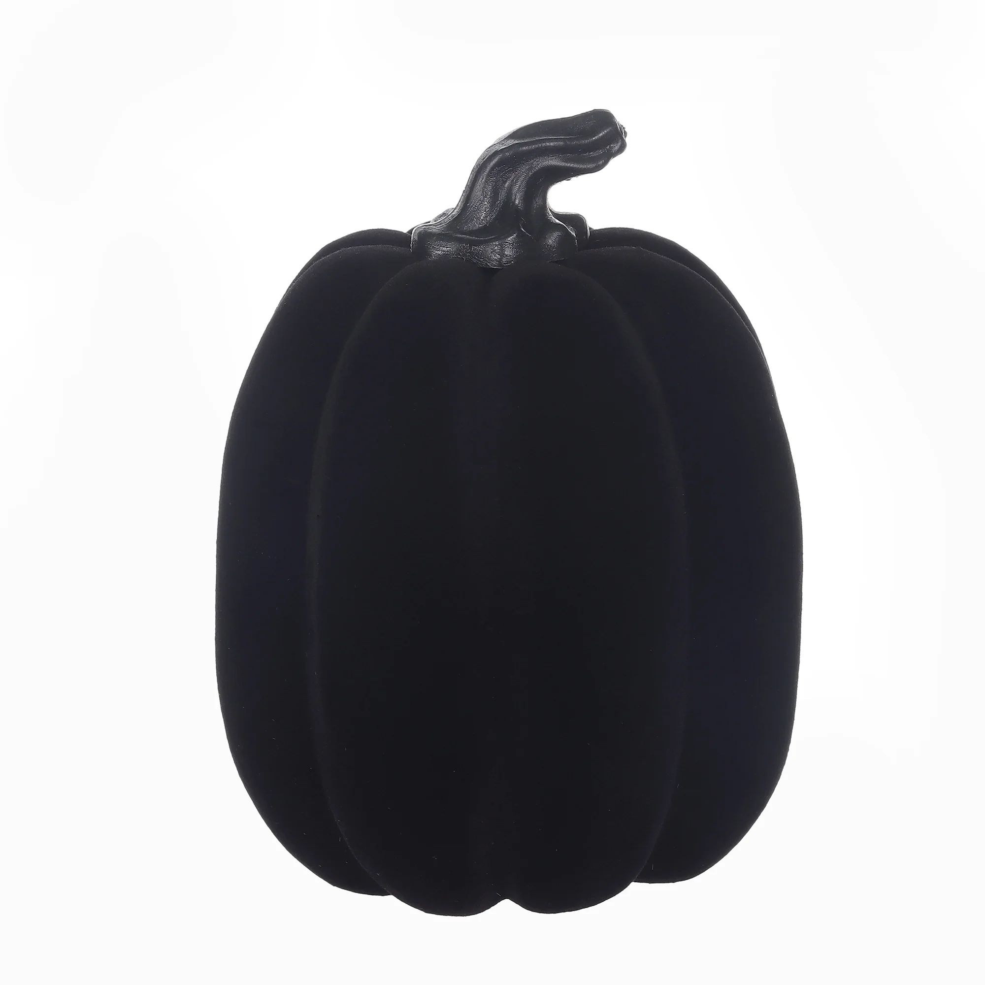 Halloween Black Flocked Foam Pumpkin Decoration, 6.5 in, by Way To Celebrate | Walmart (US)