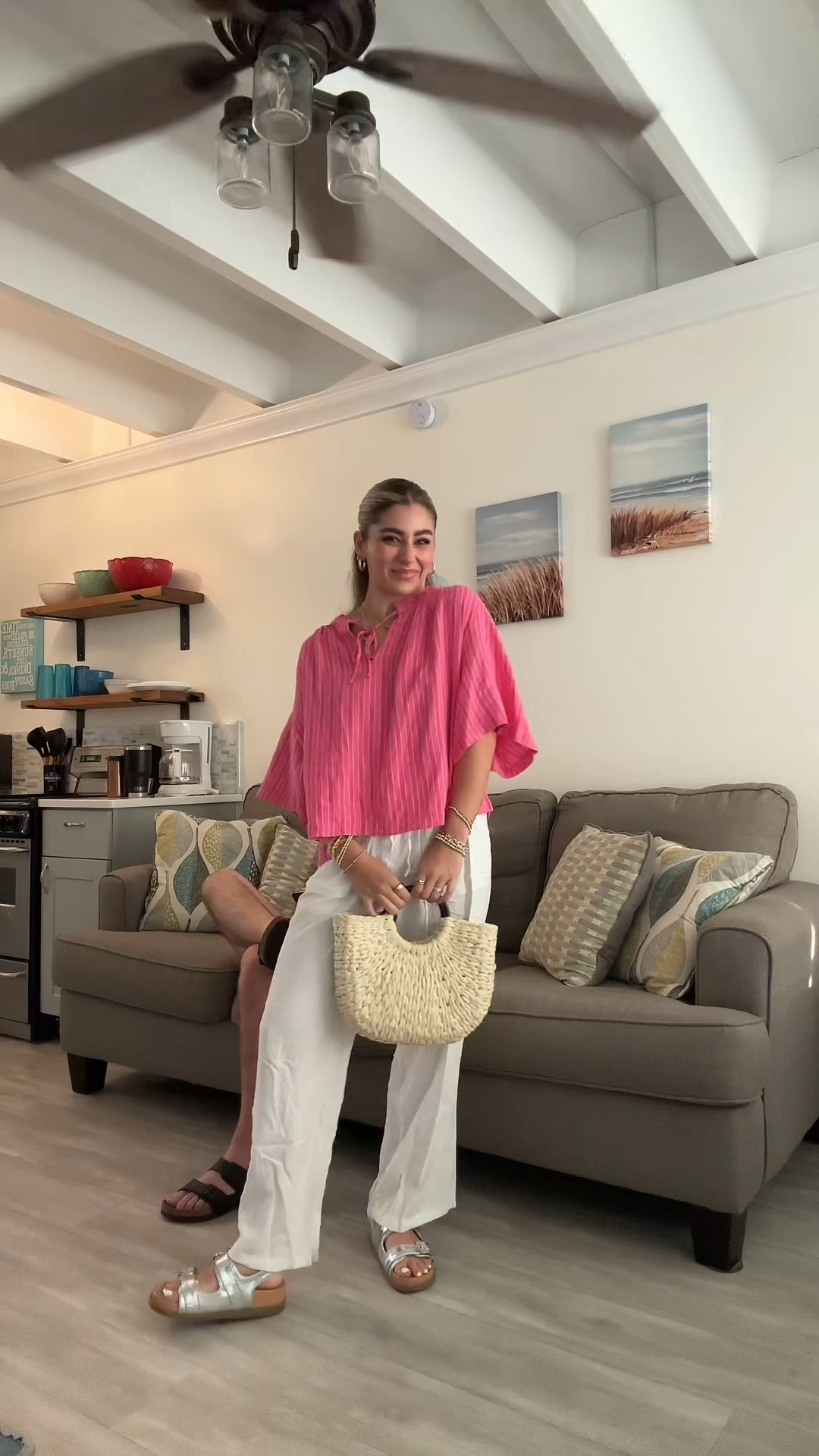 the cutest lil beach dinner fit⛵️💖🌴🌸🌊🐚✨ wearing size xs in shirt and small in pants! 

#LTKSeasonal #LTKStyleTip #LTKVideo