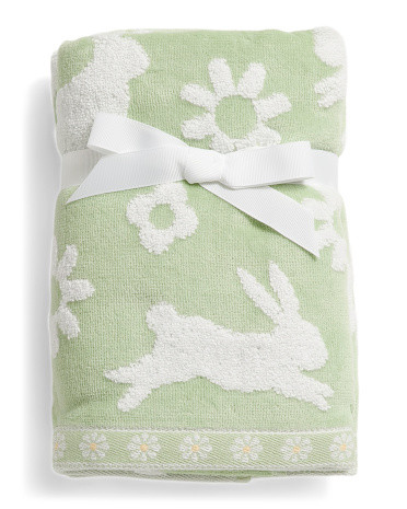 Set Of 2 Bunnies And Florals Hand Towels | TJ Maxx
