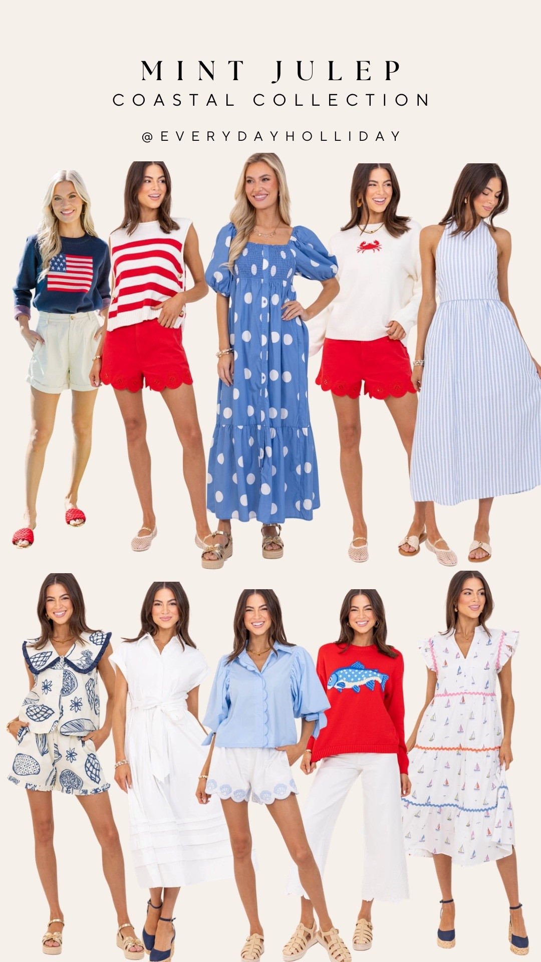 Mint Julep’s Coastal Collection just dropped and it’s giving all the right preppy summer vibes ⚓️ Flag sweatshirts, polka dot maxis, scallop shorts, sailboat prints — this is the collection for every lake day, beach trip, and 4th of July celebration on your calendar. Which piece is your favorite?​​​​​​​​​​​​​​​​

#LTKootd #LTKgrwm #LTKTravel