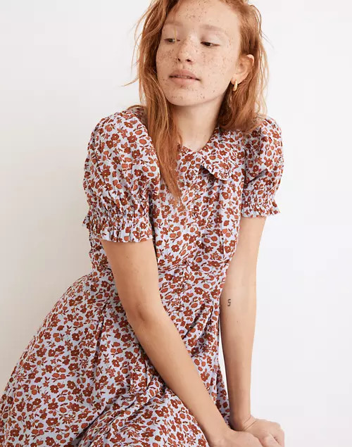 Collared Puff-Sleeve Mini Dress in Piccola Floral | Madewell