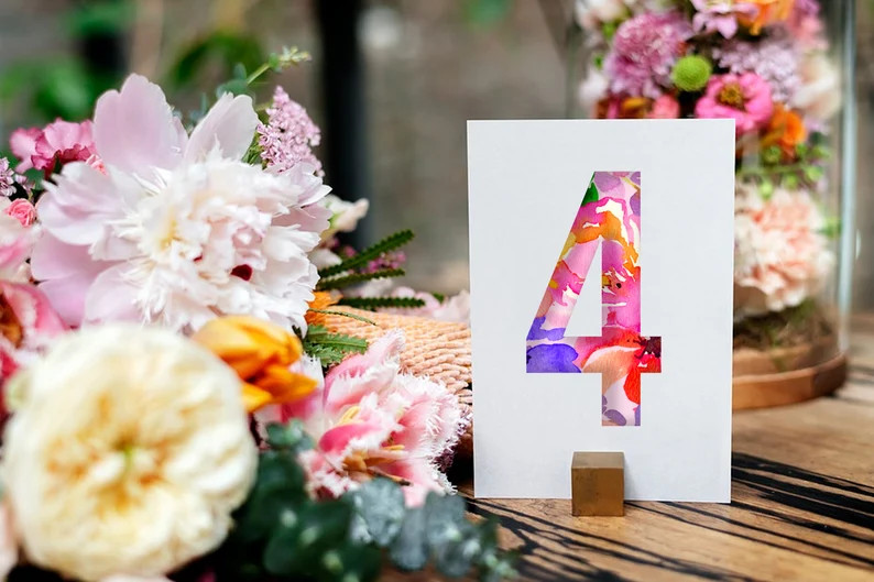 INSTANT  Floral Font Table Numbers  Instant Download  | Etsy | Etsy (US)