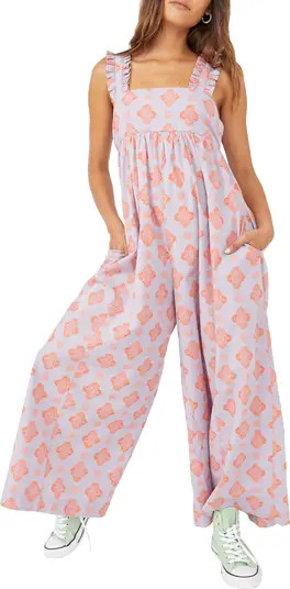 Katya Ruffle Strap Cotton Jumpsuit | Nordstrom