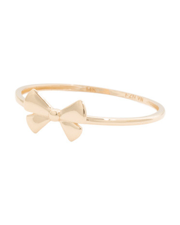 14kt Gold Petite Bow Ring | TJ Maxx
