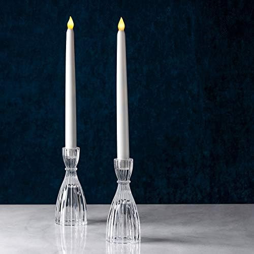 Glass Taper Candle Holder - 6 Inch Tall, Clear Fluted Glass, Fits Standard 3/4 Inch Candlesticks,... | Amazon (US)