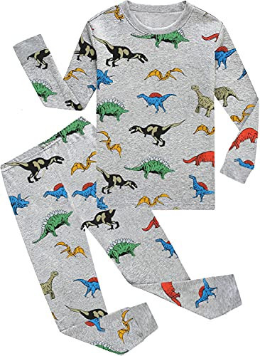 Little Boys Dinosaur 2 Piece Pajamas Long Sleeve 100% Cotton Sleepwear Pjs for Kids 3 4 Years | Amazon (US)