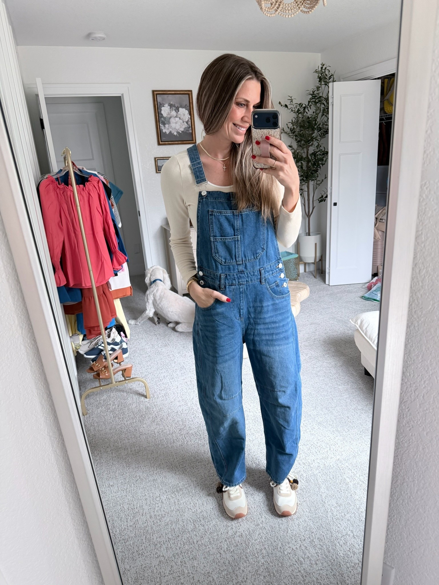 Denim overalls might be one of my favorite easy outfits lately 🤍 Throw them on with a fitted long sleeve and sneakers and you instantly have a comfortable, casual look that still feels put together. These relaxed denim overalls are so flattering, easy to style, and perfect for everyday wear—from running errands to casual weekends.

Outfit details:
• relaxed denim overalls
• fitted neutral long sleeve top
• everyday chunky sneakers

If you’ve been looking for casual spring outfit ideas, flattering overalls, or easy everyday outfits, this combo is one I keep reaching for.

#LTKmomlife #LTKootd