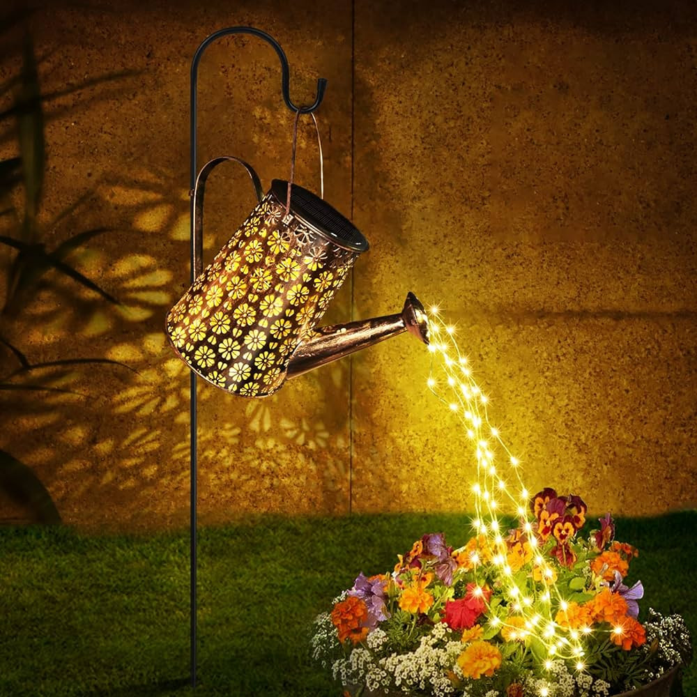 Solar Watering Can with Lights,Solar Outdoor Garden Decor Waterproof Large Hanging Lantern Landsc... | Amazon (US)