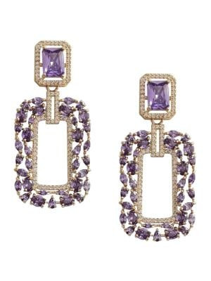 Eye Candy LA Ivy 18K Goldplated &amp; Cubic Zirconia Drop Earrings on SALE | Saks OFF 5TH | Saks Fifth Avenue OFF 5TH