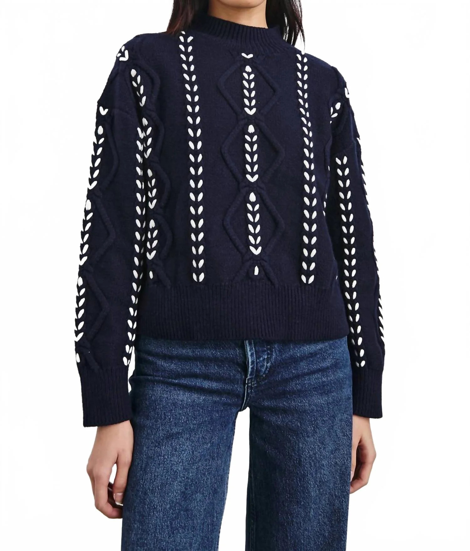 Tori Knit Sweater In Midnight | Shop Simon