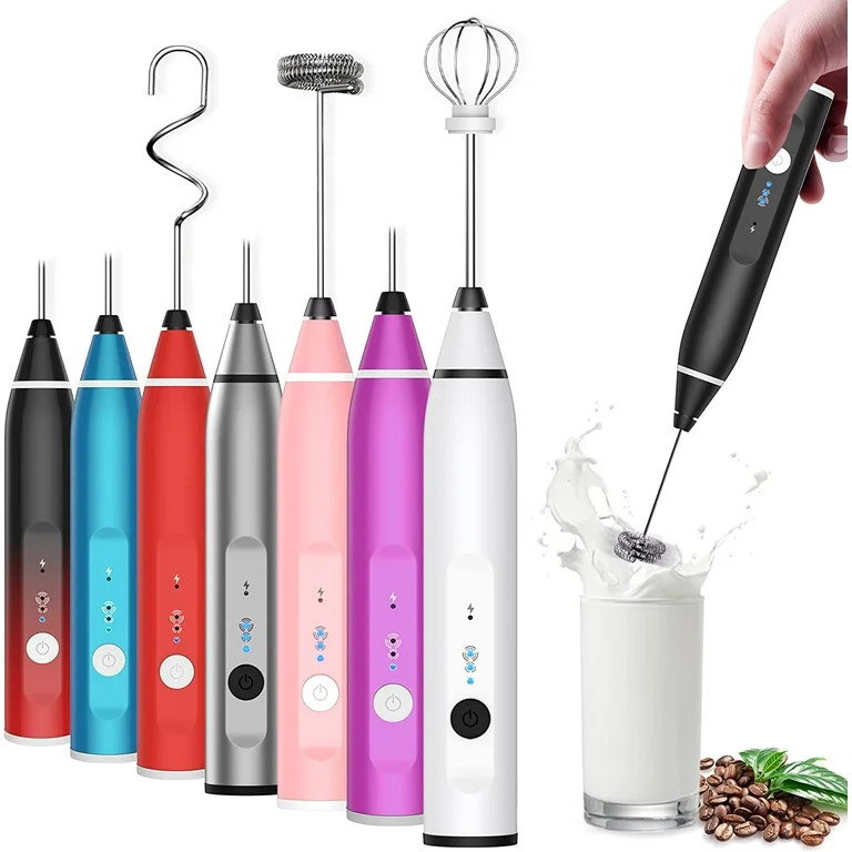 Laposso Handheld Milk Frother Rechargeable with 3 Stainless Whisks 3 Speed Adjustable Foam Maker ... | Walmart (US)