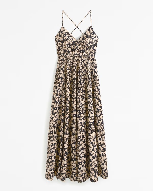 Flowy Tiered Maxi Dress | Abercrombie & Fitch (UK)