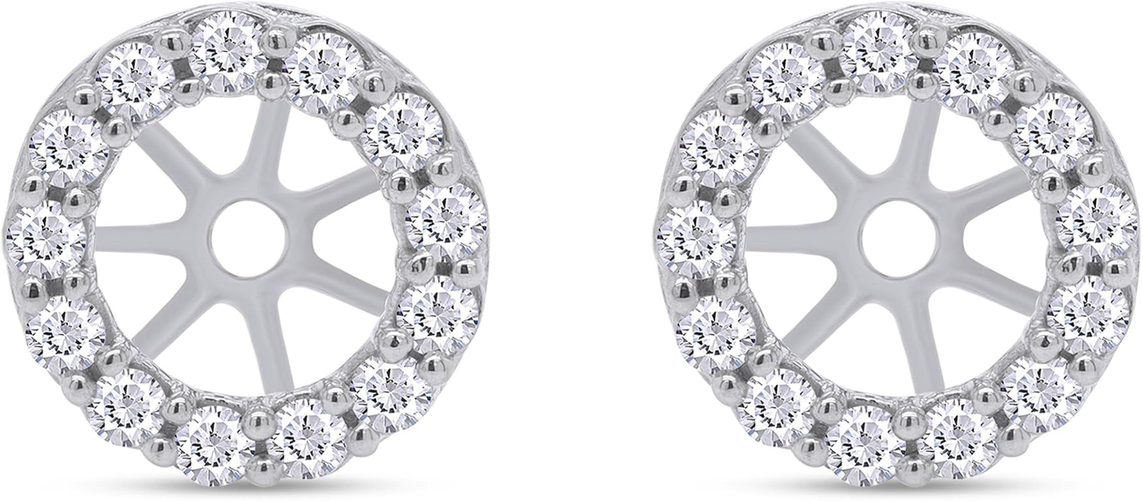 Halo Earring Jackets for 7MM Round Studs for Women 0.40 CT (3/8 Ct) | Amazon (US)