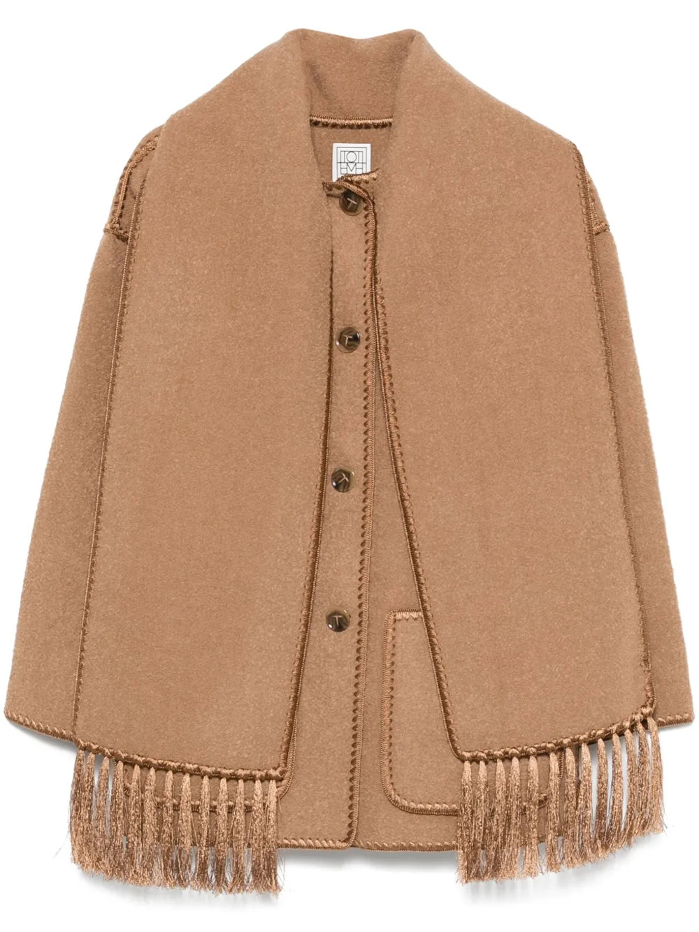 whipstitch-trim scarf jacket | Farfetch Global