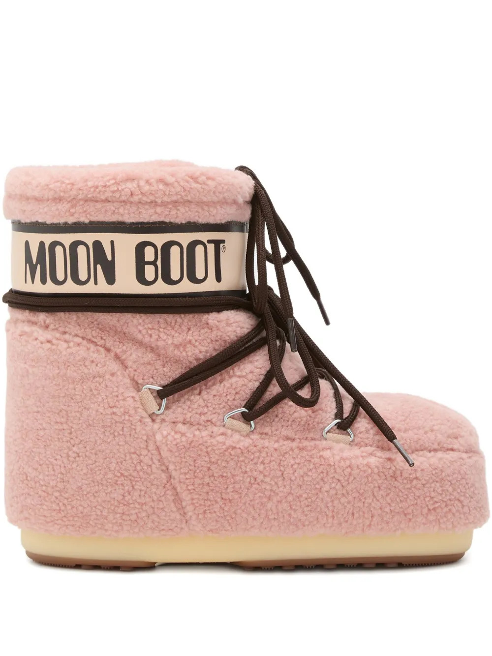 Moon Boot Shearling Snow Boots | Pink | FARFETCH | Farfetch Global
