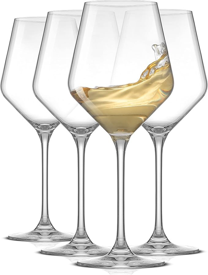 JoyJolt Layla White Wine Glasses, Set of 4 Italian Wine Glasses, 13.5 oz Clear Wine Glasses – M... | Amazon (US)