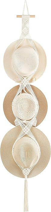 Dahey Macrame Hat Hangers Hat Rack for Wall Cowboy Hat Organizer Hanging Display Hand Weaving Bob... | Amazon (US)