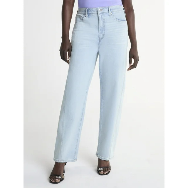 Scoop Women's Mid Rise Barrel Leg Jeans, Sizes 0-18 | Walmart (US)