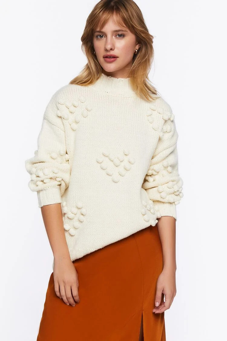 Ball Knit Heart Sweater | Forever 21 (US)