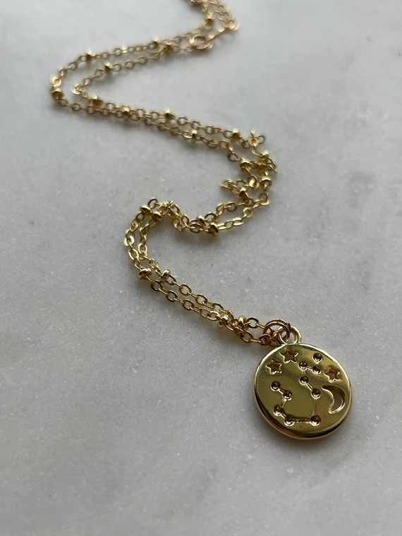 Minimalist Zodiac Constellation 14k Gold Filled Satellite Chain Necklace & Choker // 14” to 16"... | Etsy (US)