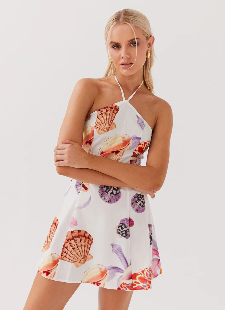 Hamptons Haven Linen Mini Dress - Seaside Bouquet | Peppermayo (Global)