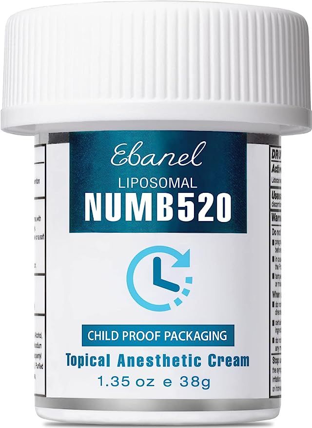 Ebanel 5% Lidocaine Topical Numbing Cream Maximum Strength 1.35 Oz, Numb520 Pain Relief Cream Ane... | Amazon (US)
