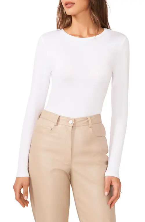 halogen(r) Crewneck Long Sleeve T-Shirt in Bright White at Nordstrom, Size Large | Nordstrom