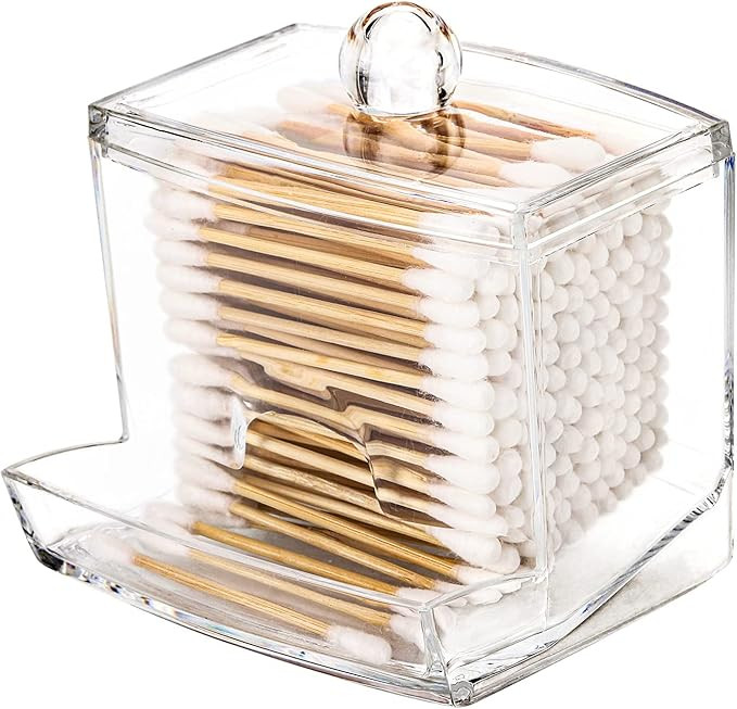 Tbestmax 10oz Qtip Holder Dispenser Big Clear Bathroom Organizer Accessories Decor for Storage-Qt... | Amazon (US)
