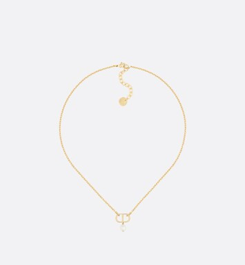 Gold-Finish Metal with a White Resin Pearl | Dior Couture